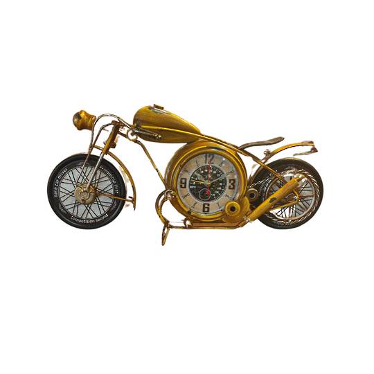 Motorcycle Clock Gold
